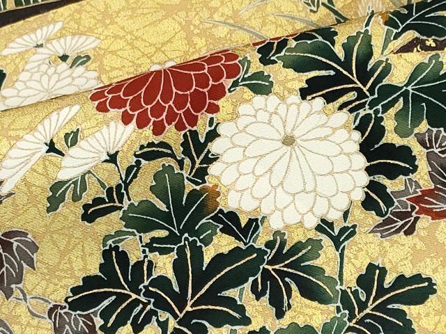 平和屋着物■豪華黒留袖　草花文　金彩　正絹　逸品　CABI6656ou
