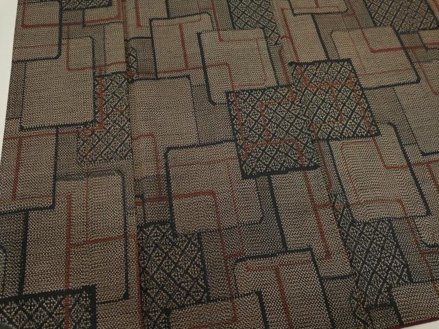 平和屋着物■上質な紬　幾何学文　正絹　逸品　CABI6663ou