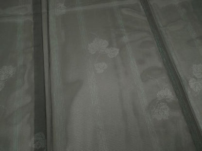 平和屋着物＊夏物　小紋　絽　蔦の葉間道　黒地　洗える着物　CABI6667ou