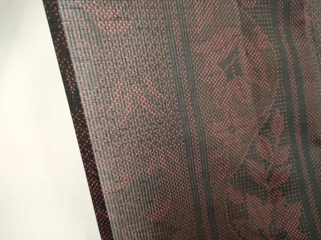平和屋着物＊夏物　小紋　紗　草花文　洗える着物　CABI6669ou