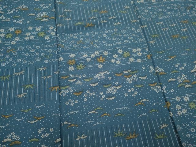 平和屋着物▽小紋　単衣　横段草花文　洗える着物　CABI6670ou