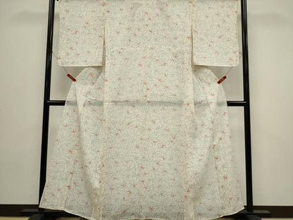 平和屋着物＊夏物　小紋　絽　花尽くし　正絹　逸品　CABI6674ou