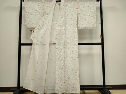平和屋着物＊夏物　小紋　絽　花尽くし　正絹　逸品　CABI6674ou