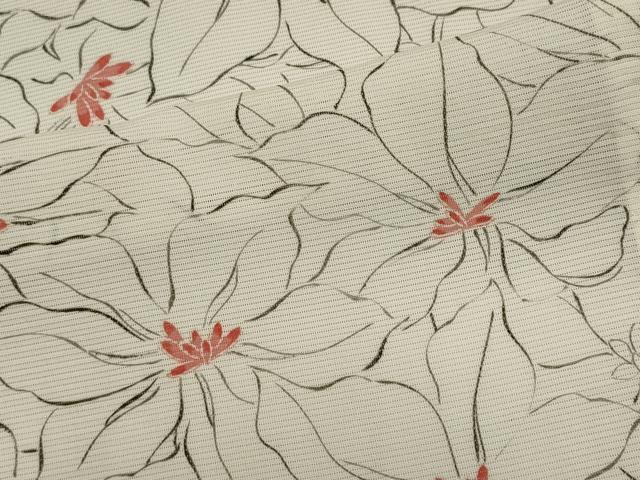 平和屋着物＊夏物　小紋　絽　花尽くし　正絹　逸品　CABI6674ou