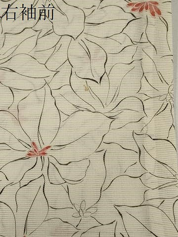 平和屋着物＊夏物　小紋　絽　花尽くし　正絹　逸品　CABI6674ou