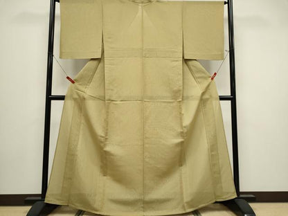 平和屋着物＊夏物　色無地　よろけ縞紋紗　桑染色　正絹　逸品　CABI6678ou
