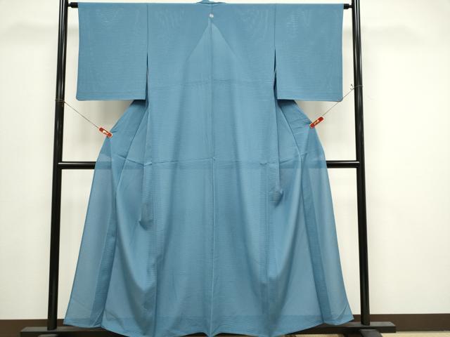 平和屋着物＊夏物　色無地　絽　藍鼠色　正絹　逸品　CABI6682ou