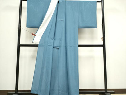 平和屋着物＊夏物　色無地　絽　藍鼠色　正絹　逸品　CABI6682ou