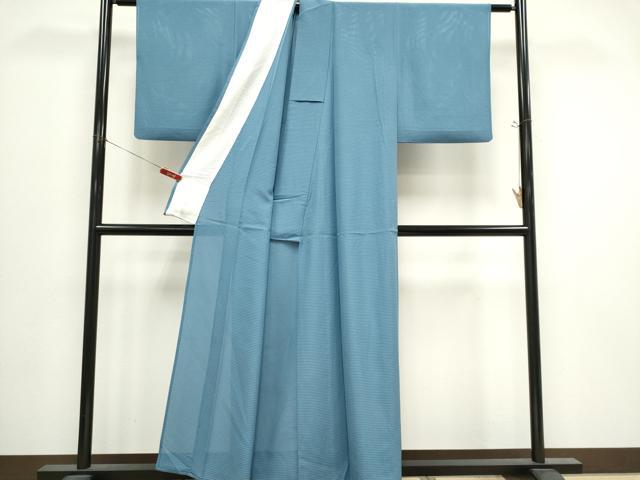 平和屋着物＊夏物　色無地　絽　藍鼠色　正絹　逸品　CABI6682ou