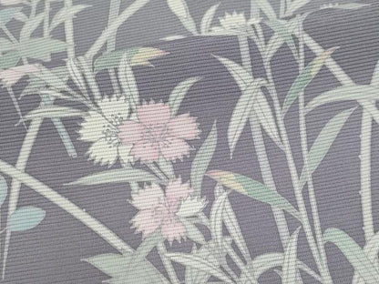 平和屋着物＊夏物　訪問着　絽　草花文　暈し染め　黒地　正絹　逸品　CABI6686ou