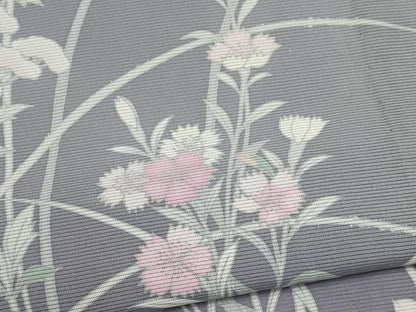 平和屋着物＊夏物　訪問着　絽　草花文　暈し染め　黒地　正絹　逸品　CABI6686ou