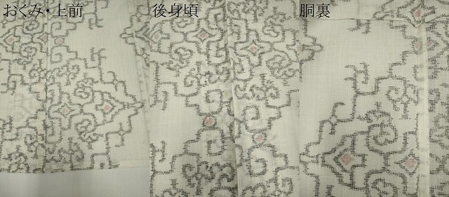 平和屋着物＊夏物　小紋　紗　幾何学文　CABI6689ou