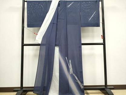 平和屋着物＊夏物　訪問着　絽　草花文　暈し染め　金銀彩　正絹　逸品　CABI6690ou