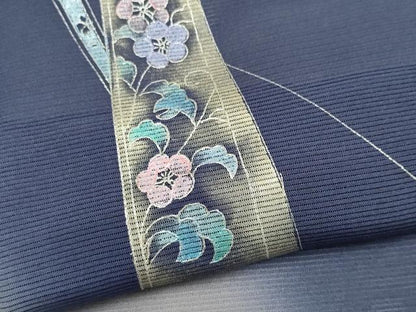 平和屋着物＊夏物　訪問着　絽　草花文　暈し染め　金銀彩　正絹　逸品　CABI6690ou