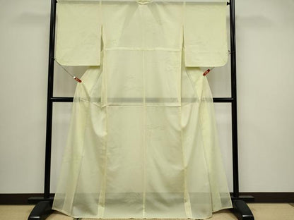 平和屋着物＊夏物　色無地　縦絽　風景紋紗　蒸栗色　正絹　逸品　CABI6692ou