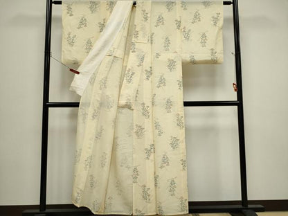 平和屋着物＊夏物　小紋　絽　流水草花文　正絹　逸品　CABI6698ou