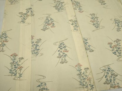 平和屋着物＊夏物　小紋　絽　流水草花文　正絹　逸品　CABI6698ou