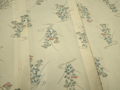 平和屋着物＊夏物　小紋　絽　流水草花文　正絹　逸品　CABI6698ou