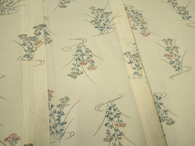 平和屋着物＊夏物　小紋　絽　流水草花文　正絹　逸品　CABI6698ou