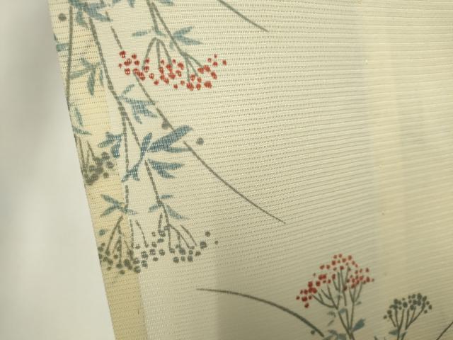 平和屋着物＊夏物　小紋　絽　流水草花文　正絹　逸品　CABI6698ou