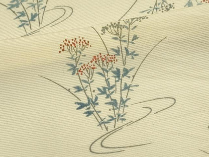 平和屋着物＊夏物　小紋　絽　流水草花文　正絹　逸品　CABI6698ou