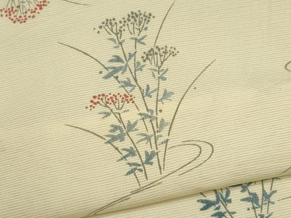 平和屋着物＊夏物　小紋　絽　流水草花文　正絹　逸品　CABI6698ou