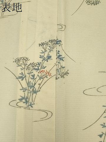 平和屋着物＊夏物　小紋　絽　流水草花文　正絹　逸品　CABI6698ou