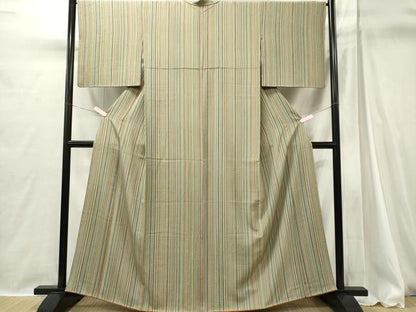 平和屋着物■上質な紬　縞　正絹　逸品　CABI6700ou