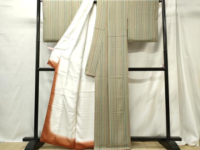 平和屋着物■上質な紬　縞　正絹　逸品　CABI6700ou