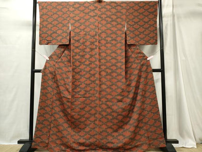 平和屋着物■上質な小紋　青海波　鬼しぼ縮緬　正絹　逸品　CABI6709ou