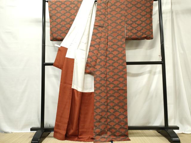 平和屋着物■上質な小紋　青海波　鬼しぼ縮緬　正絹　逸品　CABI6709ou