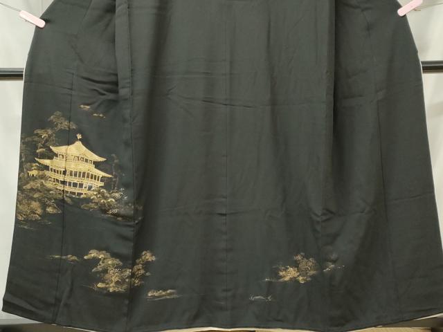 平和屋着物■豪華黒留袖　刺繍　風景文　金彩　正絹　逸品　CABI6710ou