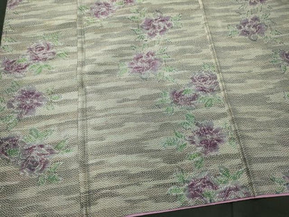 平和屋着物■上質な紬　草花文　正絹　逸品　CABI6715ou