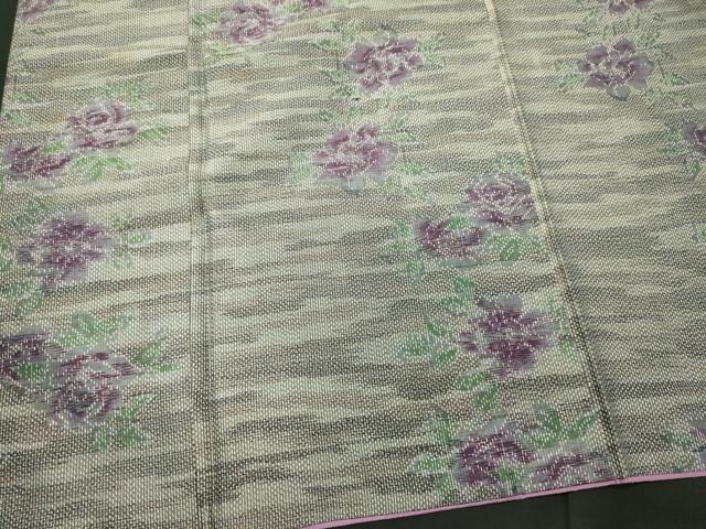 平和屋着物■上質な紬　草花文　正絹　逸品　CABI6715ou