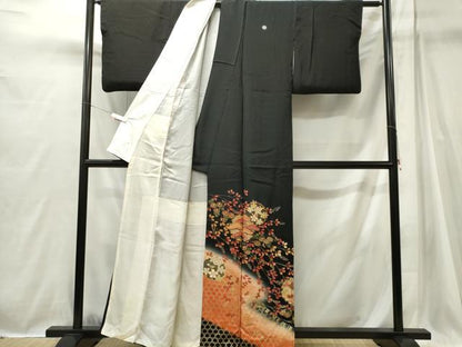 平和屋着物■豪華黒留袖　作家物　雪輪枝花文　暈し染め　金銀彩　正絹　逸品　CABI6717ou