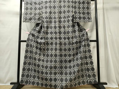 平和屋着物■上質な紬　幾何学文　正絹　逸品　CABI6721ou