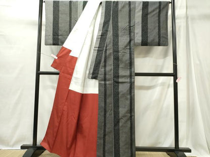 平和屋着物■上質な紬　間道　正絹　逸品　CABI6722ou