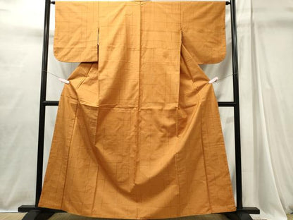 平和屋着物■上質な紬　格子柄　正絹　逸品　CABI6723ou