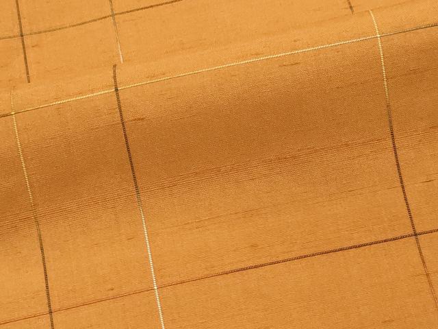 平和屋着物■上質な紬　格子柄　正絹　逸品　CABI6723ou