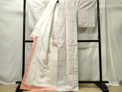 平和屋着物■上質な紬　舞花文　ロング丈　正絹　逸品　CABI6724ou