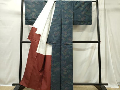 平和屋着物■本場大島紬　草花文　正絹　逸品　CABI6725ou