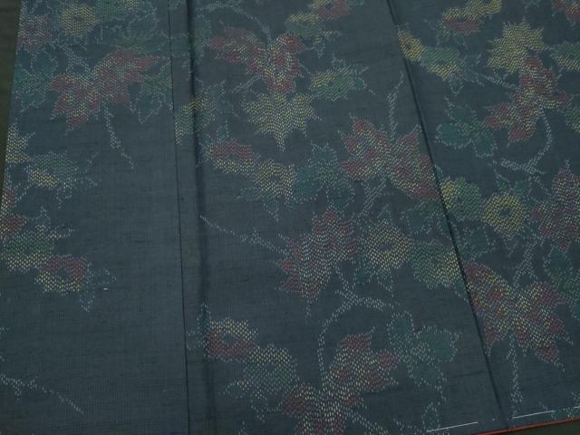 平和屋着物■本場大島紬　草花文　正絹　逸品　CABI6725ou