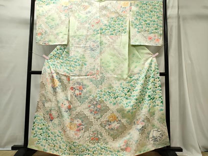 平和屋着物■訪問着　草花丸文　暈し染め　金銀彩　正絹　逸品　CABI6732ou