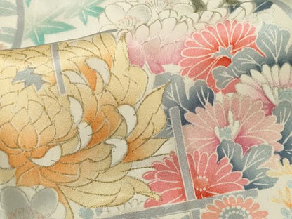 平和屋着物■訪問着　草花丸文　暈し染め　金銀彩　正絹　逸品　CABI6732ou