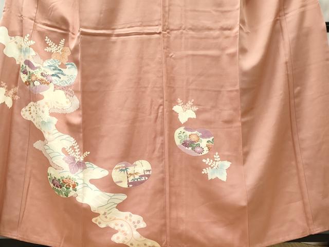 平和屋着物■訪問着　道長草花文　金彩　高島屋扱い　反端付き　正絹　逸品　CABI6735ou