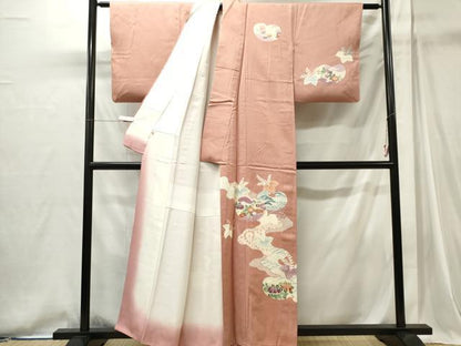 平和屋着物■訪問着　道長草花文　金彩　高島屋扱い　反端付き　正絹　逸品　CABI6735ou