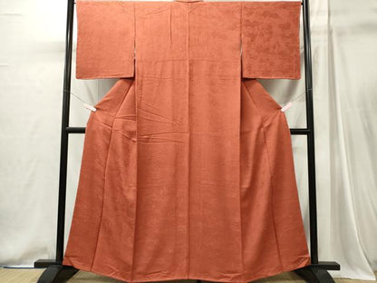 平和屋着物■上質な色無地　風景地紋　雀茶色　さが美扱い　正絹　逸品　CABI6738ou