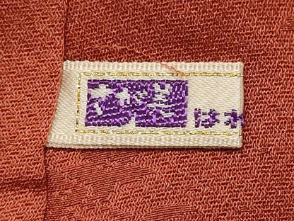 平和屋着物■上質な色無地　風景地紋　雀茶色　さが美扱い　正絹　逸品　CABI6738ou