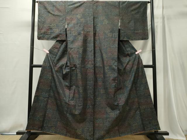 平和屋着物■本場大島紬　吉祥草花文　正絹　逸品　未使用　CABI6739ou
