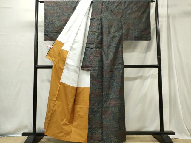 平和屋着物■本場大島紬　吉祥草花文　正絹　逸品　未使用　CABI6739ou
